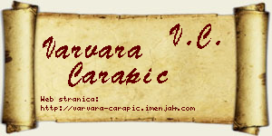Varvara Čarapić vizit kartica